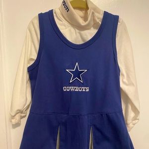 Toddler girls 3T jumper with long sleeve turtleneck onesie.